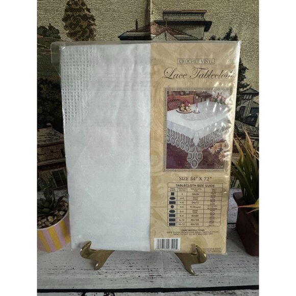 Better Home Crochet Vinyl Lace Tablecloth - Picture 5 of 9